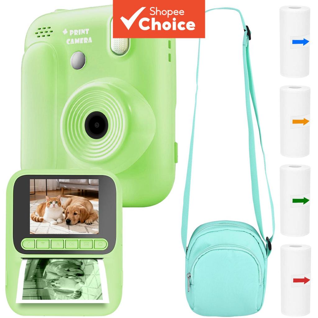 Câmera De Impressão Instantânea 1080P HD Vídeo Digital 32G Cartão Papel Mini Cam Foto Presente De Aniversário De Natal P