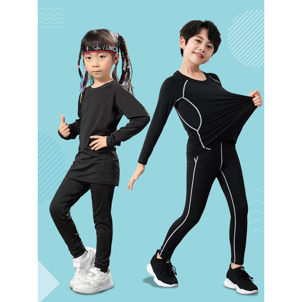Calças justas infantis roupas de treinamento basquete futebol esportes terno meninos meninas correndo pular corda dança