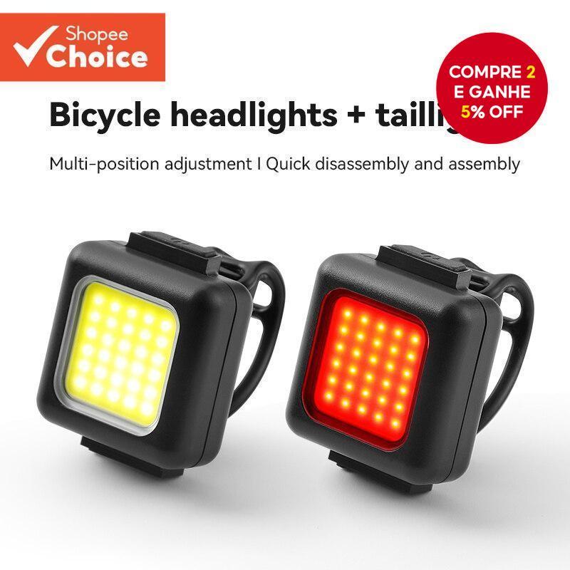 Mountain Bike luz farol da bicicleta luz da cauda ao ar livre ciclismo lanterna cabeça e luz traseira combinação