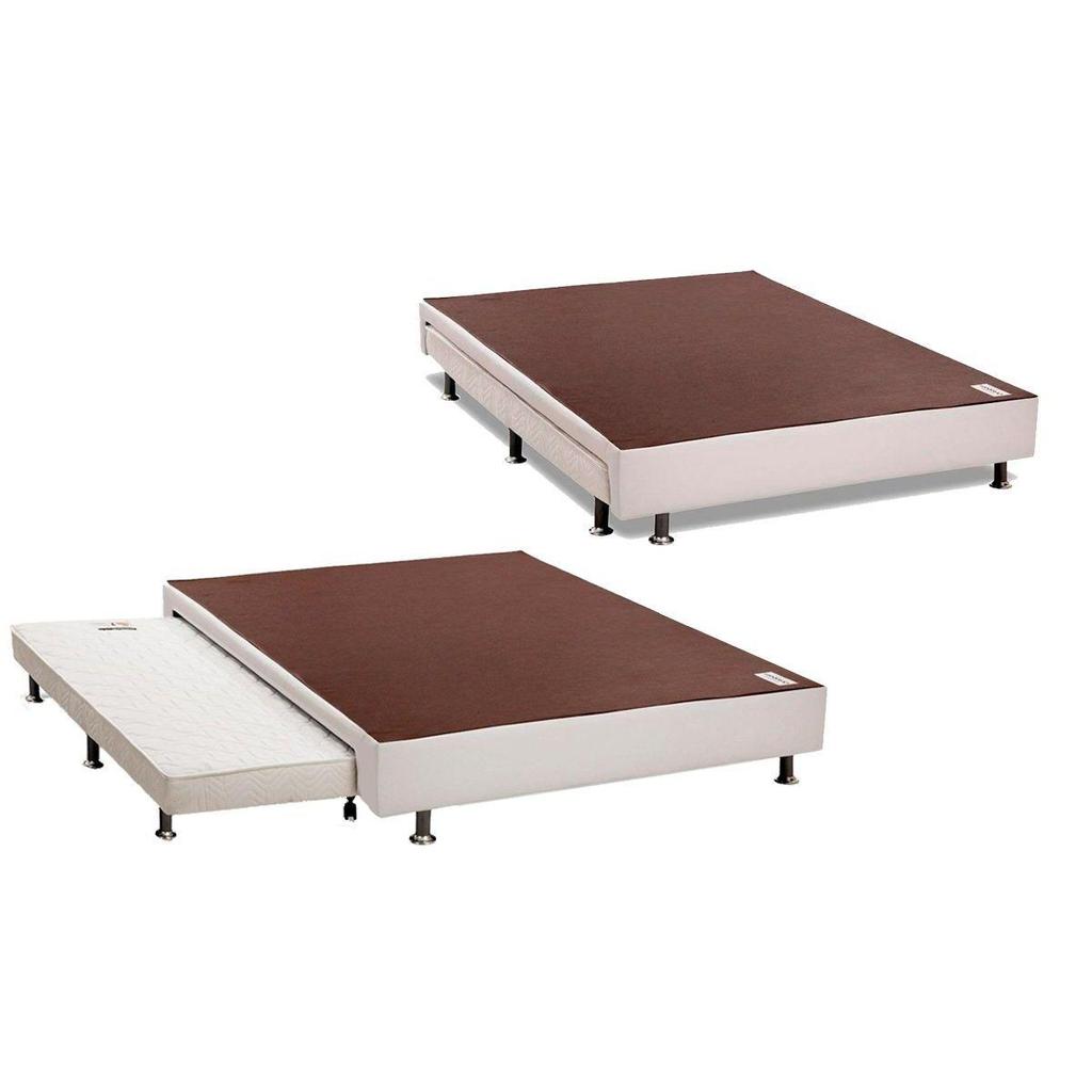 Cama Box Base c/Auxiliar Universal Casal Revolution Courano White (138x188) - Ortobom