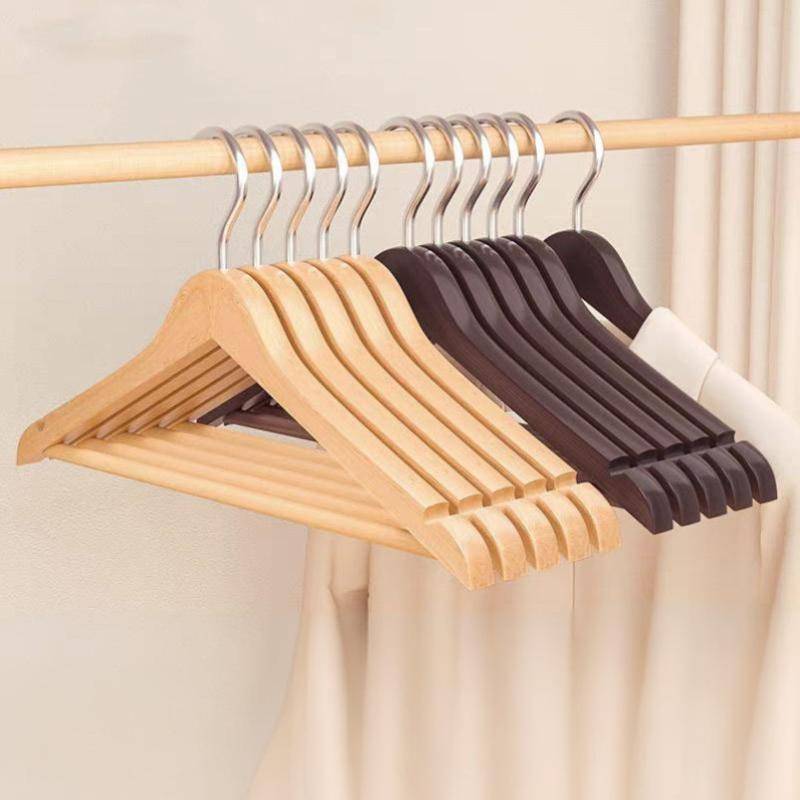 LTBR 2/4 Cabides De Madeira Maciça Loja De Roupas Guarda-Roupa Casa Sem Costura Adultas Ra ~