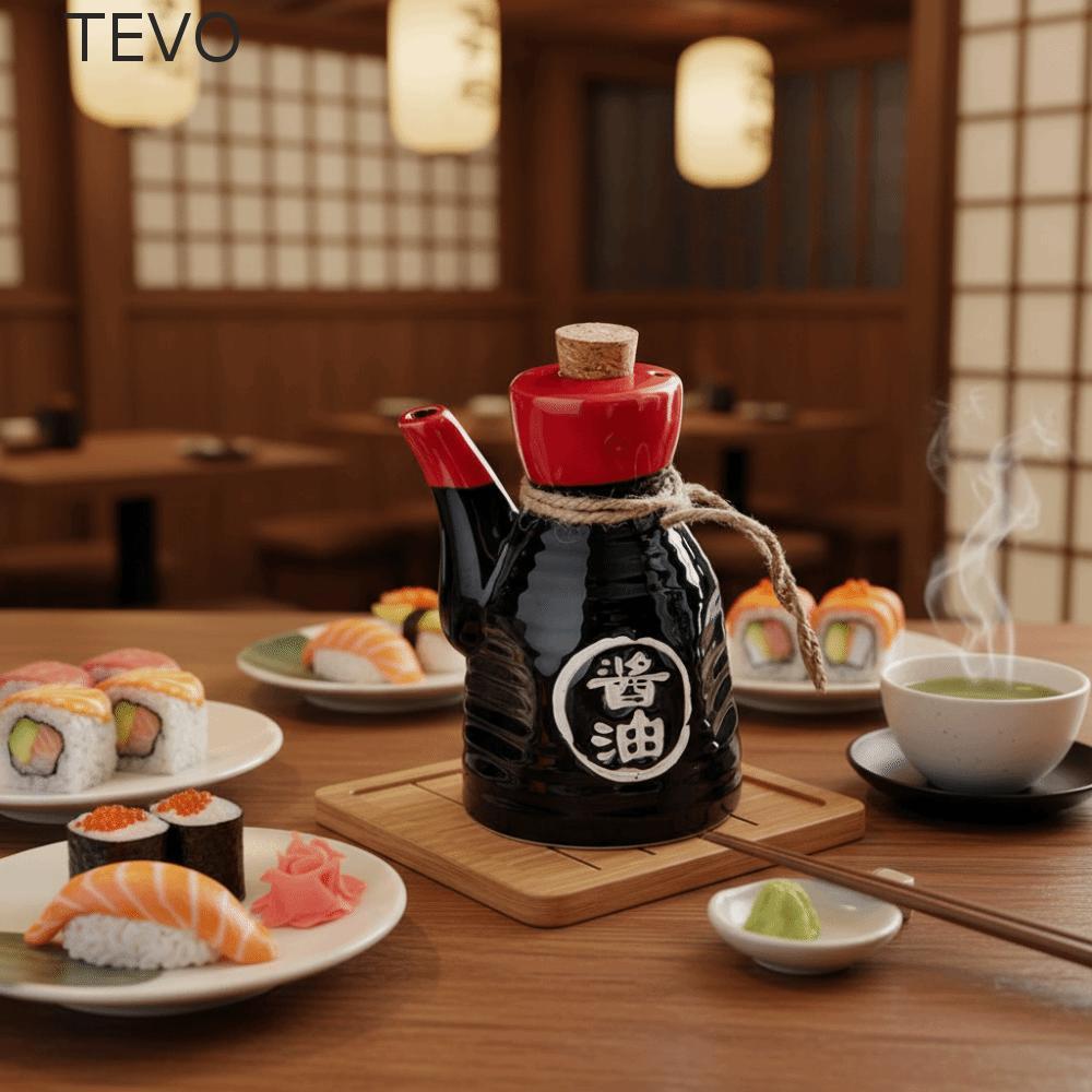 Pote De Óleo De Pimenta Para Restaurante TEVO , Mini Garrafa De Molho De Soja Estilo Japonês De 200 ML , Cerâmica