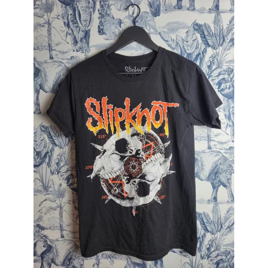 Camiseta Masculina Feminina Oversized Estampa Slipknot Caveira Pentagrama Heavy Metal Streetwear T-shirt