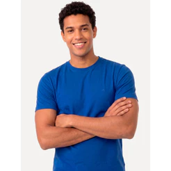 Camiseta Aramis Masculina Basic Lisa Mono Icon Original Azul