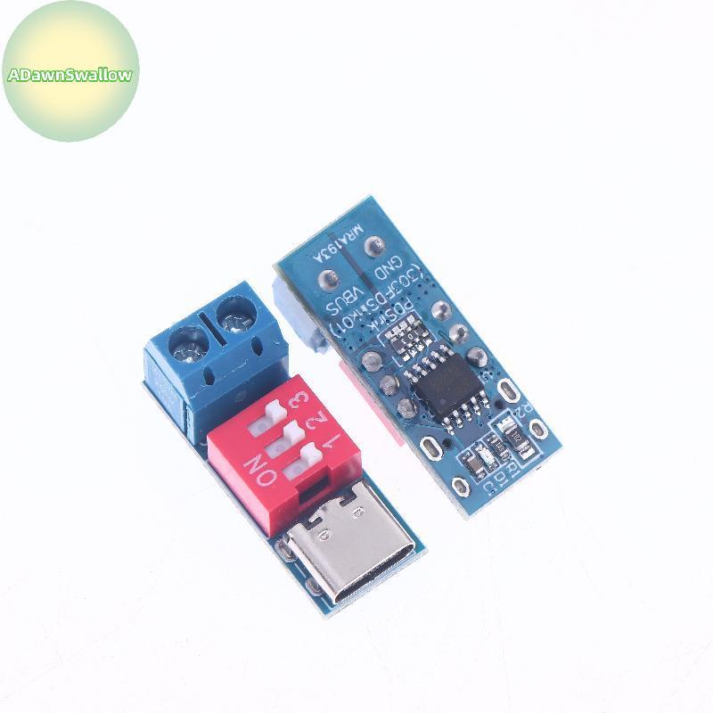 ADS 1/2/5Pcs 5-20V Módulo De Gatilho PD Ajustável Azul Placa De Teste De Carregamento Rápido USB Tipo-C 100W Testador De
