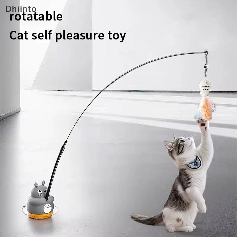 [Dhiint] 1 Peça De Pesca Para Gatos Pequenos Animais De Estimação E Provocação De Sti Rotação De 360 Graus Com Sinos De
