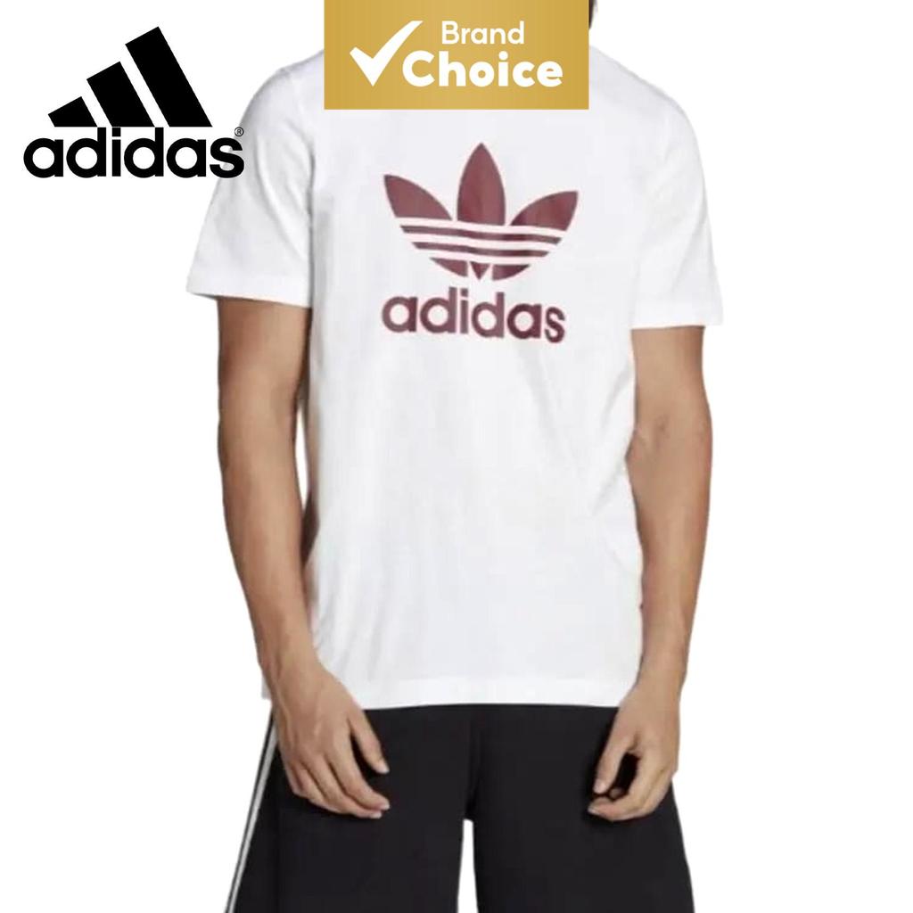 Camiseta masculina de manga curta com logo estampado da Adidas, gola redonda, estilo americano retrô, cor