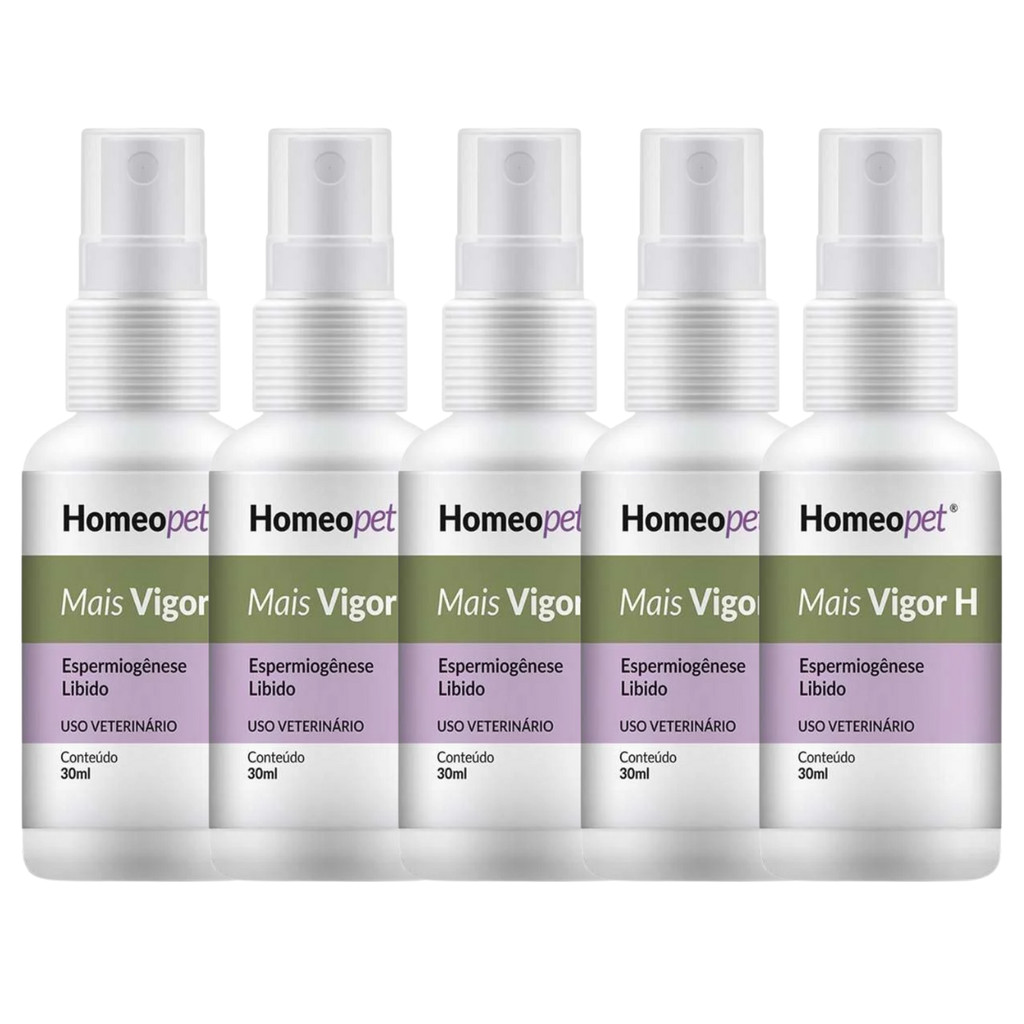 Kit 5 Mais Vigor H Reprodutor Canino Felino Fertilidade Natural