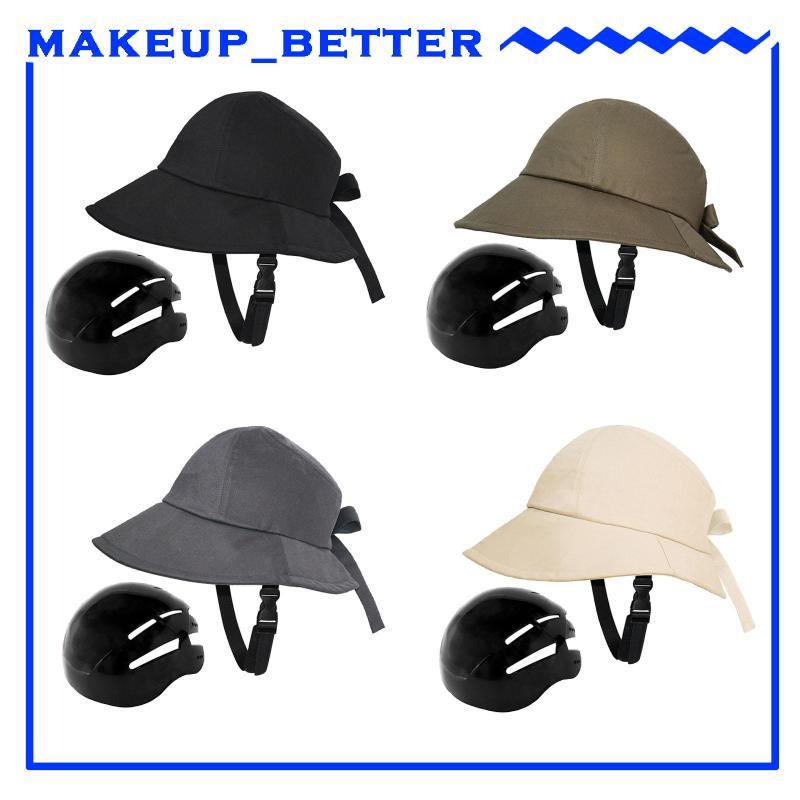 [Makeup_better] Capacete De Bicicleta Chapéu Em Formato De Pesca Sol Ciclista Tipo Boné Para Ciclo Feminino Trabalho Diá