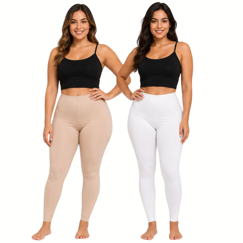KIT 1 e 2 Calça Anágua Segunda Pele Feminina Para o Frio Tira Transparência