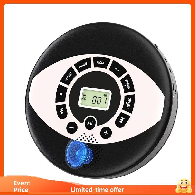 Leitor De Cd Discman Recarregável Portátil Com Alto-Falante , Porta USB , Recurso Anti-Salto , Fones De Ouvido De Proteç