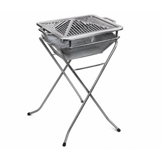 Suporte Churrasqueira Gengiskan Retangular 1 Peça 71cm Alto Churrasco Fácil Praticidade