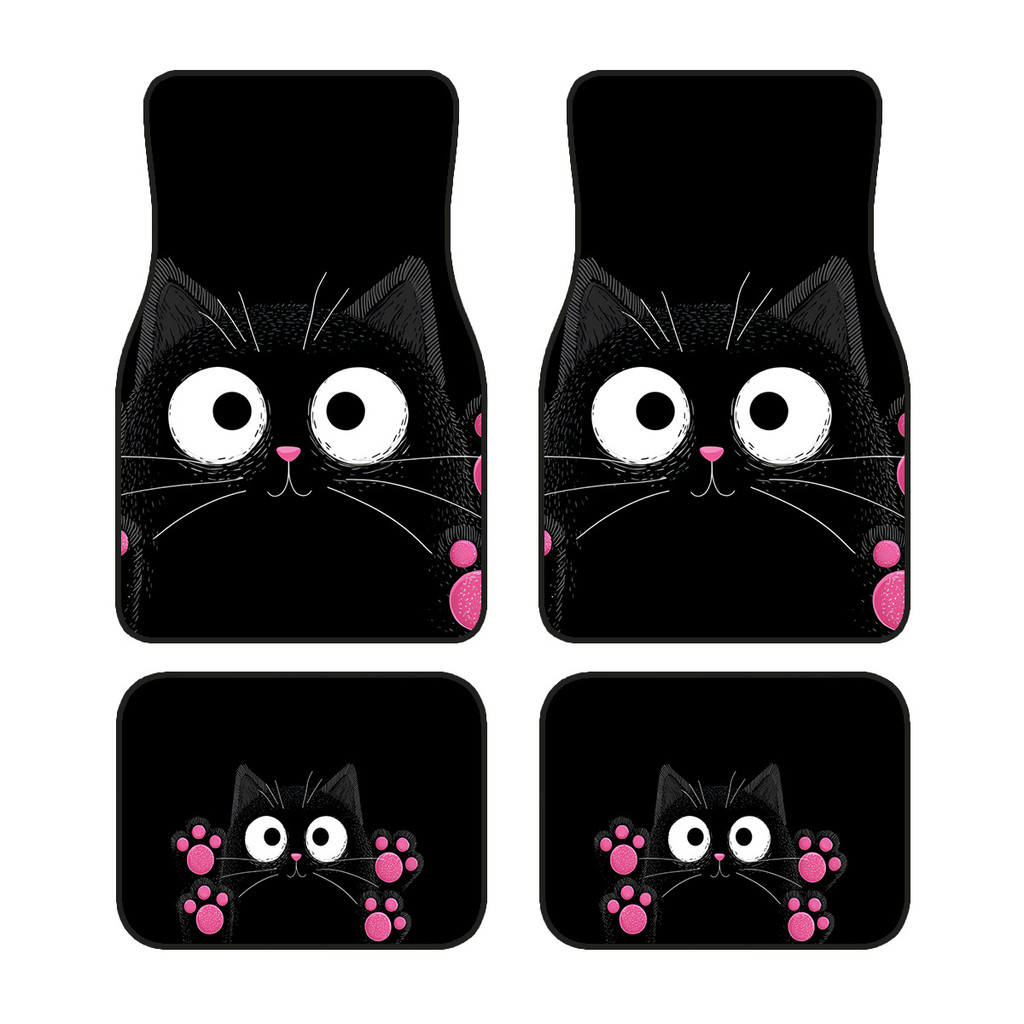 4pc rosa garra olho grande gato preto carro pé esteira bonito Pet moinho de vento decoração esteira adequado para todos