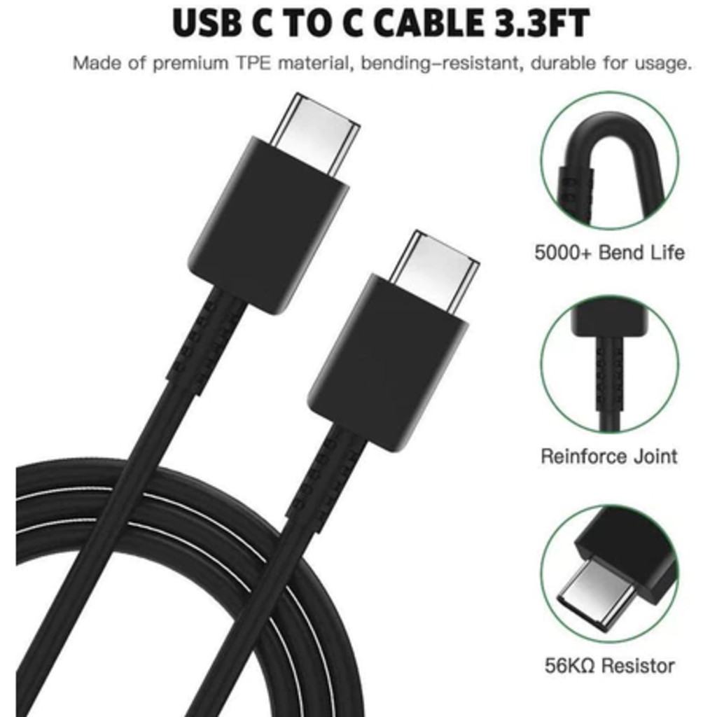 Cabo de Carregamento e Dados Turbo Compatível Para Smartphone USB-C x USB-C 1 Metro – USBCC1MP