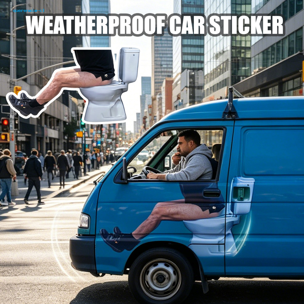 Fun Graphic Car Sticker Funny Toilet Theme Waterproof Bathroom Vinyl Decal for Bumper Window Truck Suv Durable Prank Per