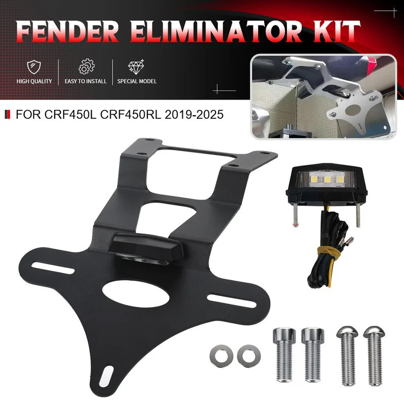 Para HONDA CRF450L CRF450RL 2019-2025 Acessórios Da Motocicleta Suporte Placa De Licença Cauda Traseira Arrumado Fender