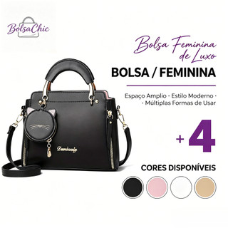 Bolsa feminina, espaçosa e moderna, transversal e de mão, disponível em modelos de bolsa de ombro.