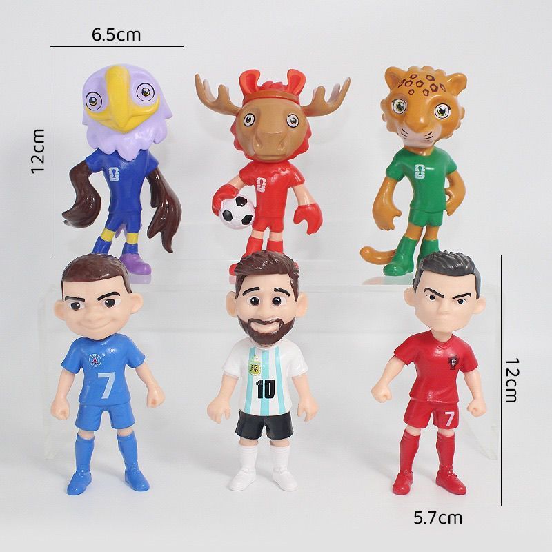 Figurinha versão Q 2026, mascote da Copa do Mundo do México e Canadá, mercadoria de futebol, modelo de troféu, boneco, i