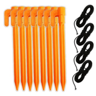 Kit Reparo Barraca 8 Espeques Rosca 14cm + Elástico Poliéster/Látex 6m cada P/ Varetas Tenda