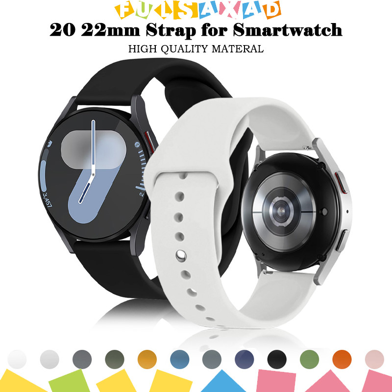 Pulseira Silicone 20mm 22m Para Smartwatch Samsung Galaxy Watch 7 6 5 FE/Huawei Watch/Amazfit/Garmin/Xiaomi/Redmi/Aolon
