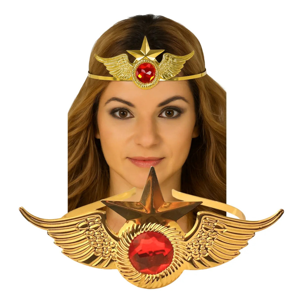 Tiara Mulher Maravilha Infantil E Adulto Fantasia Cosplay Super Heroína