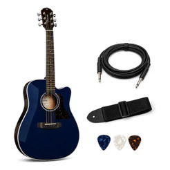 Kit Violão Giannini Gdc Plus Ceq Mb Cabo Correia Marine Blue