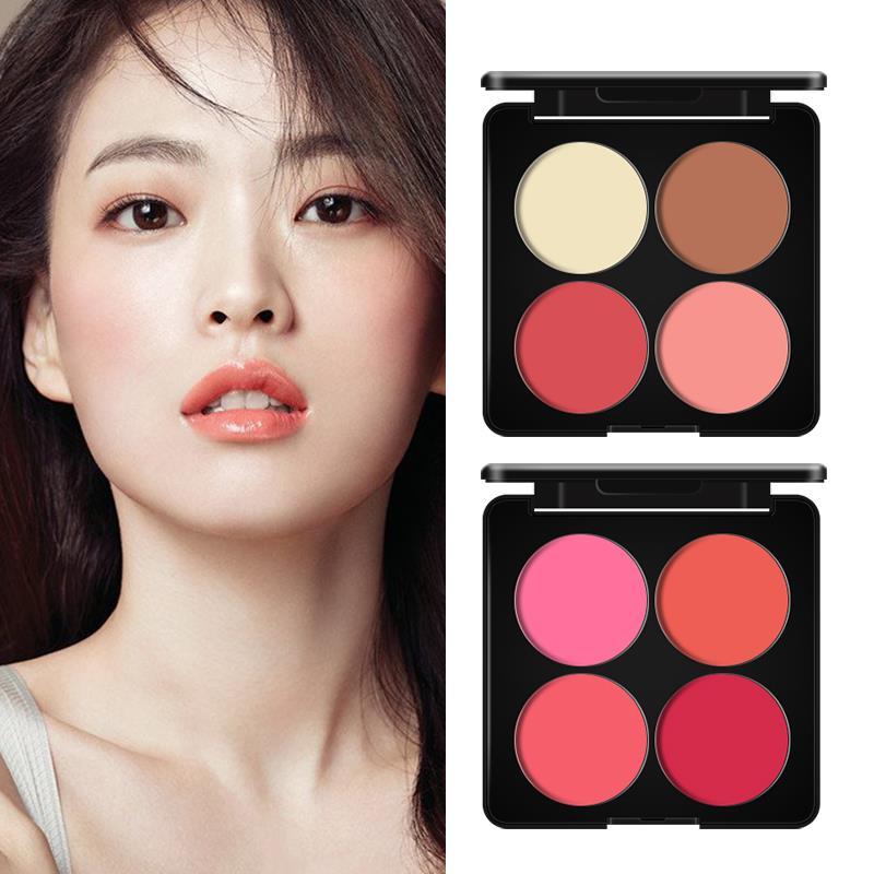 Bangna quatro cores blush contorno sol vermelho Rouge crianças palco maquiagem artista boneca especial Multi-cor blush p