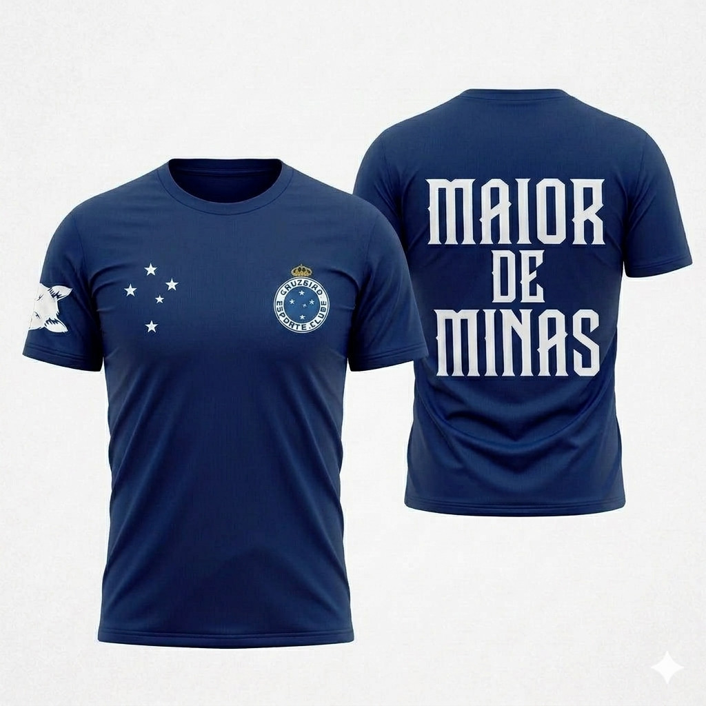 Camiseta Masculina Time Mineiro Cabuloso Camisa do Cruzeiro Confortável Time Brasileiro Torcedor Fanático Maior de Minas