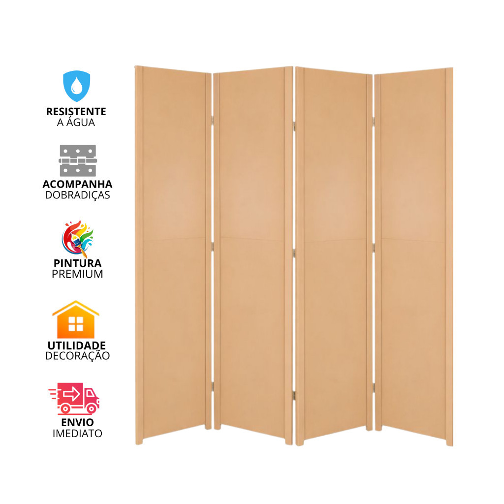 Biombo Portátil para Dividir Ambientes e Decorar – Painel Divisório em MDF Elegante