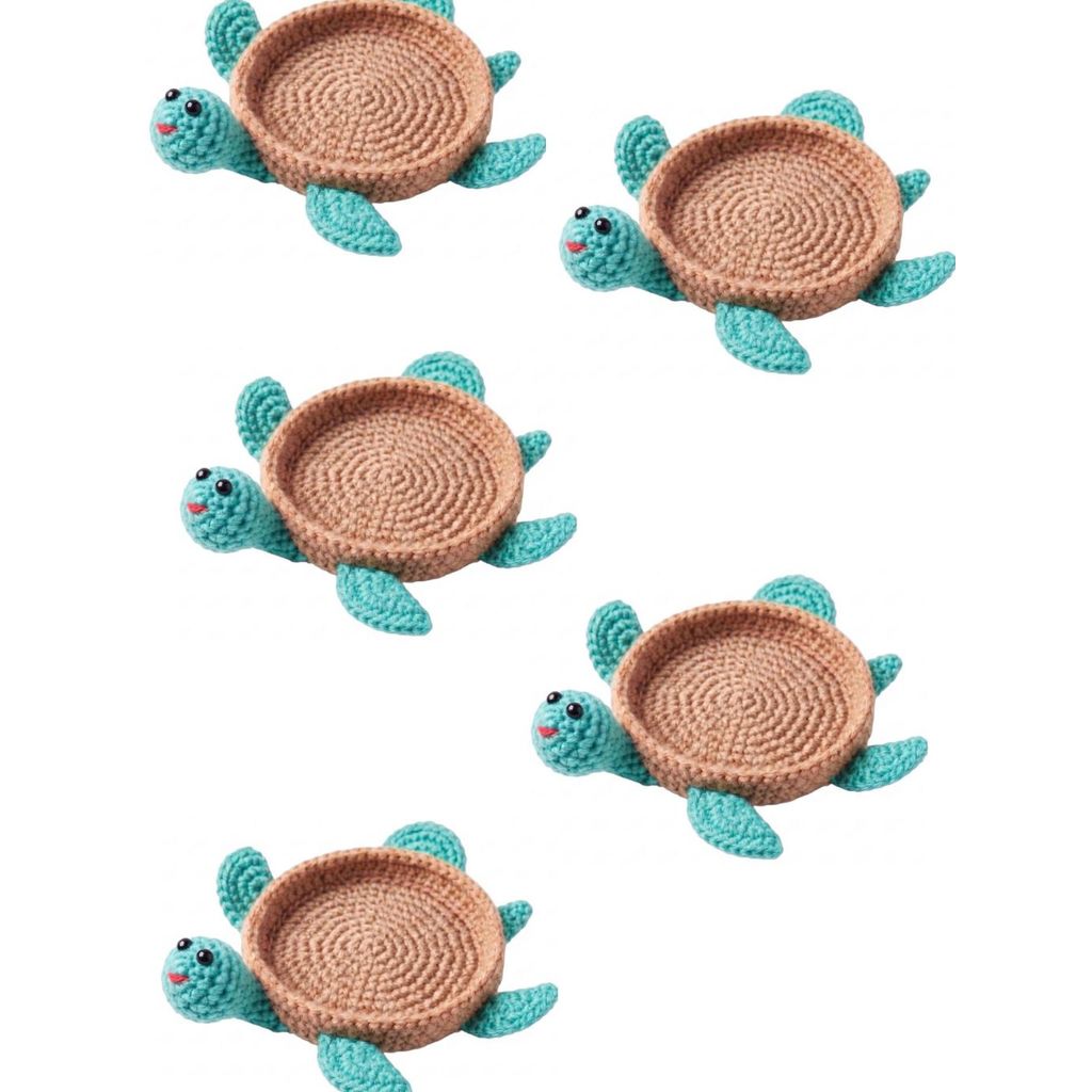 Porta Copos Tartaruga Animal Decoração Artesanato 4 peças Fundo Do Mar Peixes