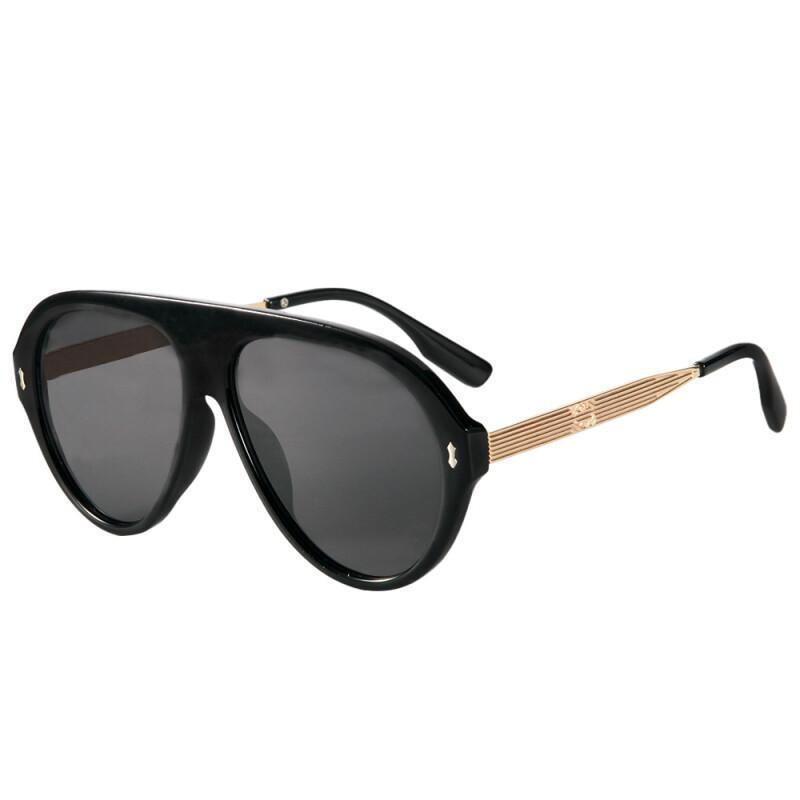 Óculos de Sol Femininos Estilo Piloto, Novos Óculos de Sol Punk Oversized, Óculos de Sol de Metal Modernos para Rua com