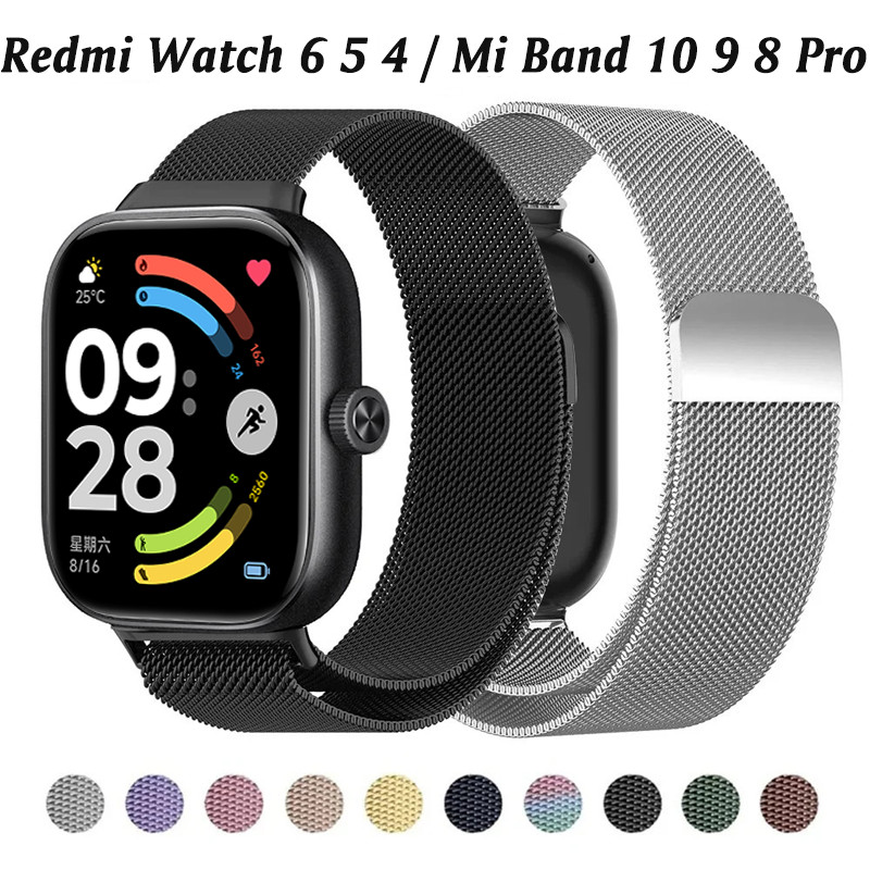 Pulseira de Aços inoxidáveis para Xiaomi Watch Band 10 9 Pro Mi Band8 Band10 9 Pro / Redmi Watch 6 5 4