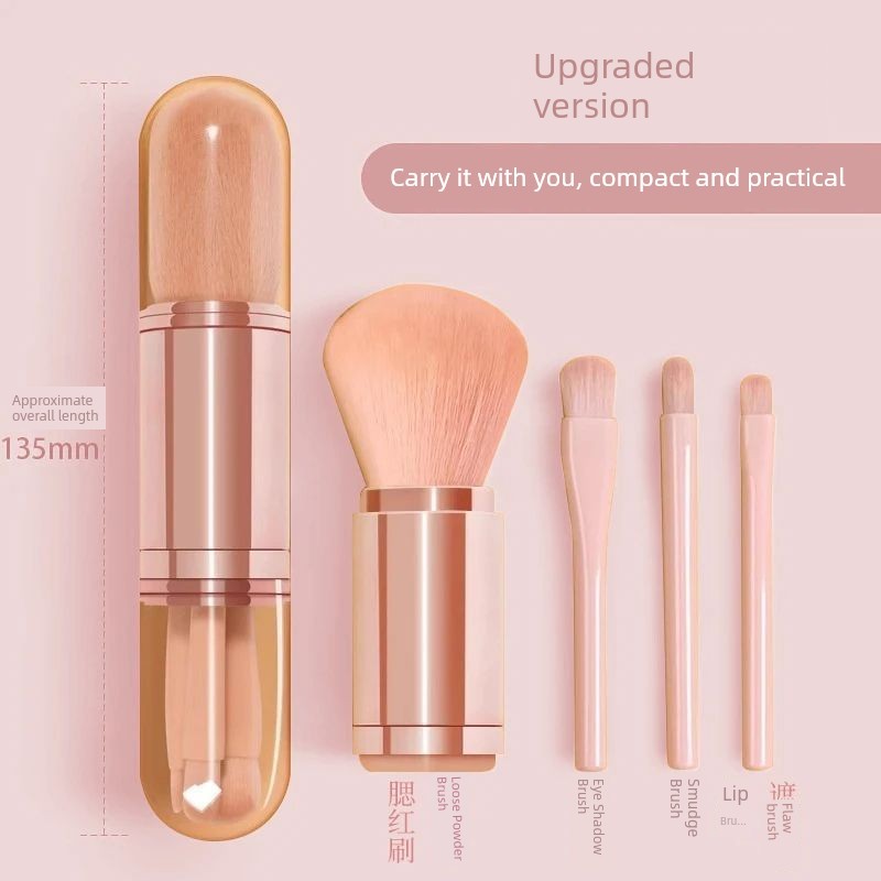kit pincel maquiagem profissional kit pincel maquiagem Pincel de maquiagem portátil quatro-em-um multifuncional Blush es