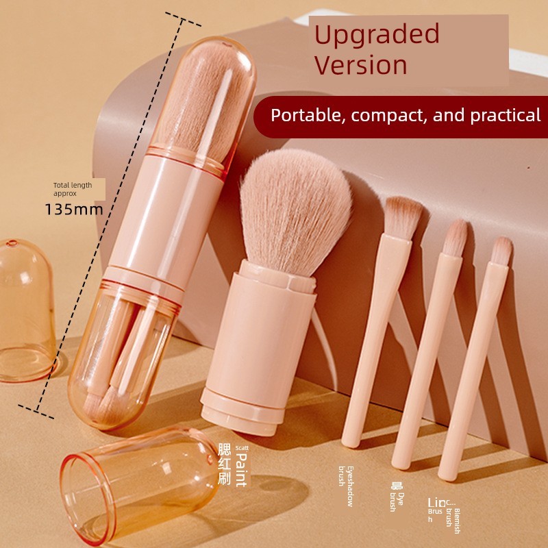 pincel maquiagem kit pincel maquiagem profissional Pincel de maquiagem retrátil portátil para viagem, Blush, quatro em u