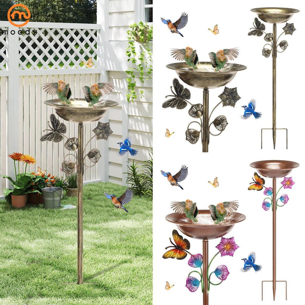 Banho De Pássaros De Metal Para Jardim À Prova De Ferrugem Ao Ar Livre Com Tigela Removível Banhos Em Pé De 29 Polegadas