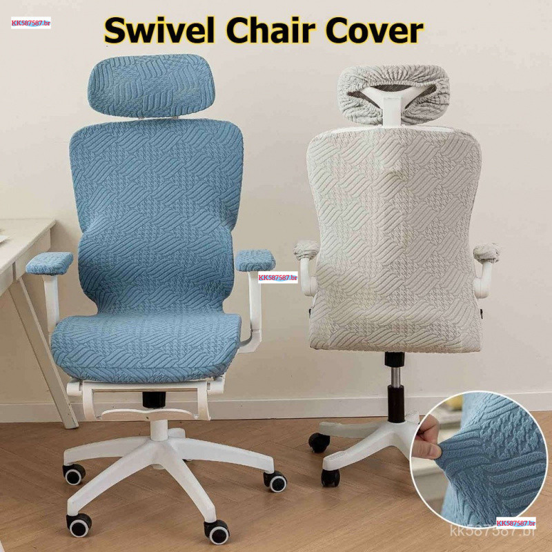 Capa macia para cadeira giratória de computador, conjunto de 3 peças, conjunto completo ergonômico para jogos com apoios