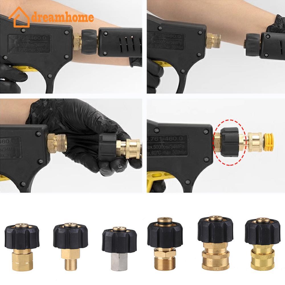 DREAMHOME 1 Pc Adaptador De Spray Para Lavadora De Pressão De Carro M22 14 Macho 1/4 " 3/8 " M22 Conector Rápido Pistola