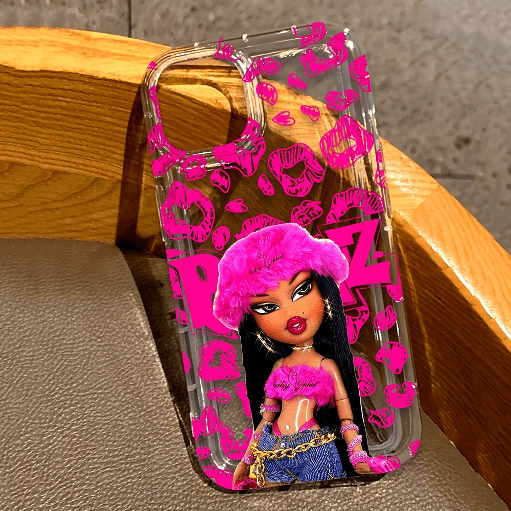 Capa de celular criativa, fofa e elegante com tema de boneca Bratz, adequada para iPhone 16 15 14 13 12 11 Pro Max Mini