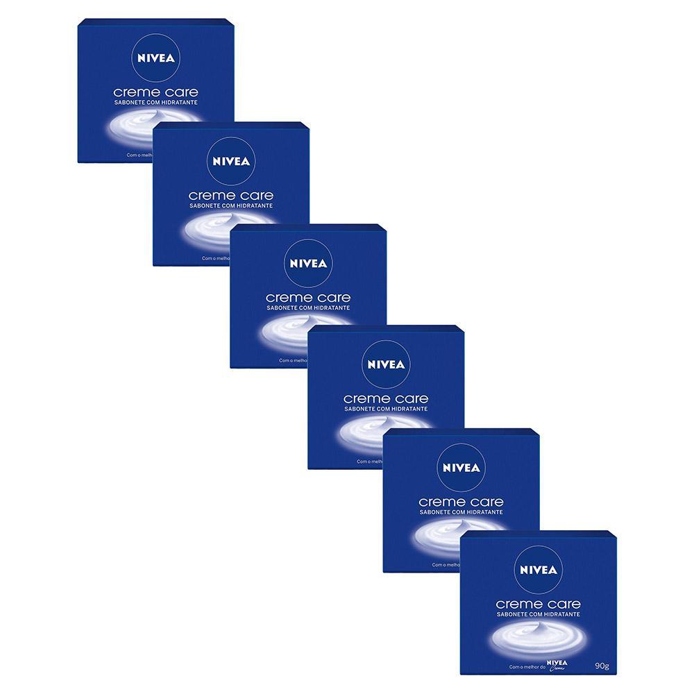 Kit 6 Sabonetes em Barra NIVEA Creme Care 90g