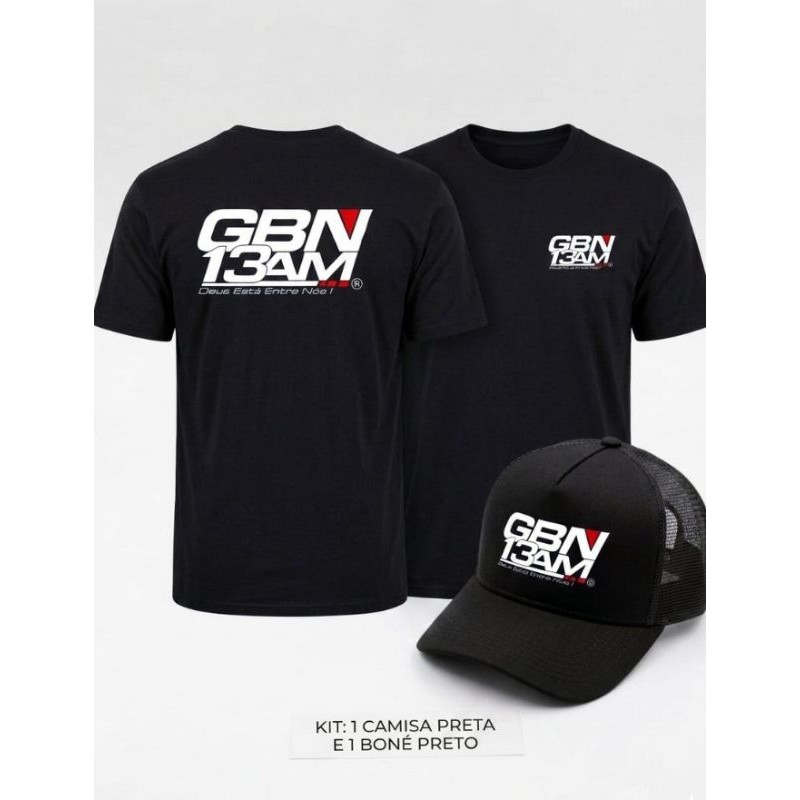 lindo kit camiseta+boné trucker telinha... GBN camisa lançamento