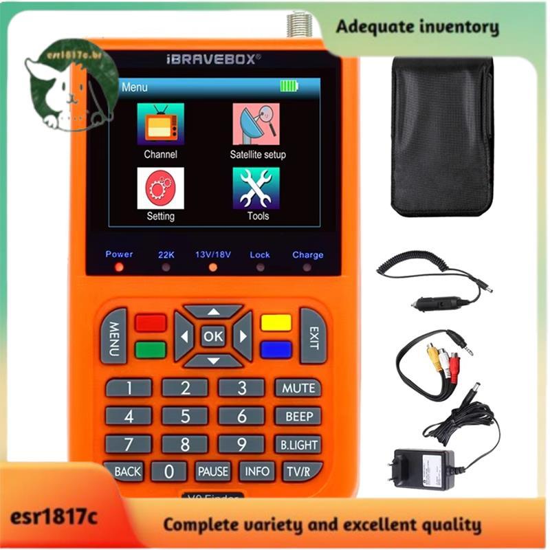 V9 Satfinder HD DVB-S/S2 3.5'LCD Digital Satélite 265 MPEG-4 S2 Medidor De Siginal Sat Finder Plugue Da Ue