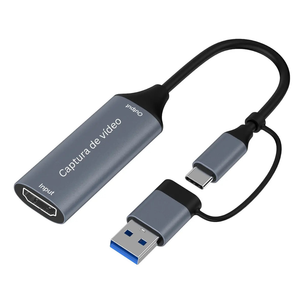 Placa Captura de Vídeo Externa Knup HDMI 1080p USB-C Gamer FY-1158
