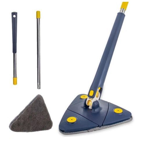 Mop Limpeza Giratorio 360 Graus Triangular Facil Acesso Cantos Domestico