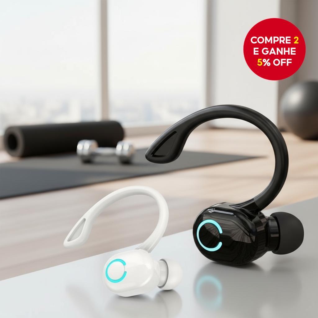  Mini Fones de Ouvido Bluetooth Sem Fio S10 Preto Controle por Toque Estéreo Fone de Ouvido Esportivo à Prova d'Água com
