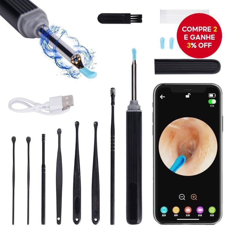 Limpador de Ouvido Inteligente Sem Fio WiFi Otoscópio Visual Bastão Removedor de Cera Mini Câmera Cuidado de Saúde