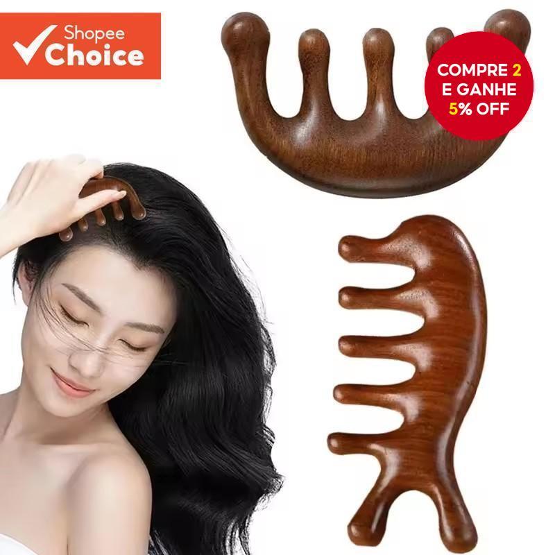 Meridian Massagem Pente De Cabelo Couro Cabeludo Relaxar Cinco Dentes Sem Cabo Resina Ferramenta Para