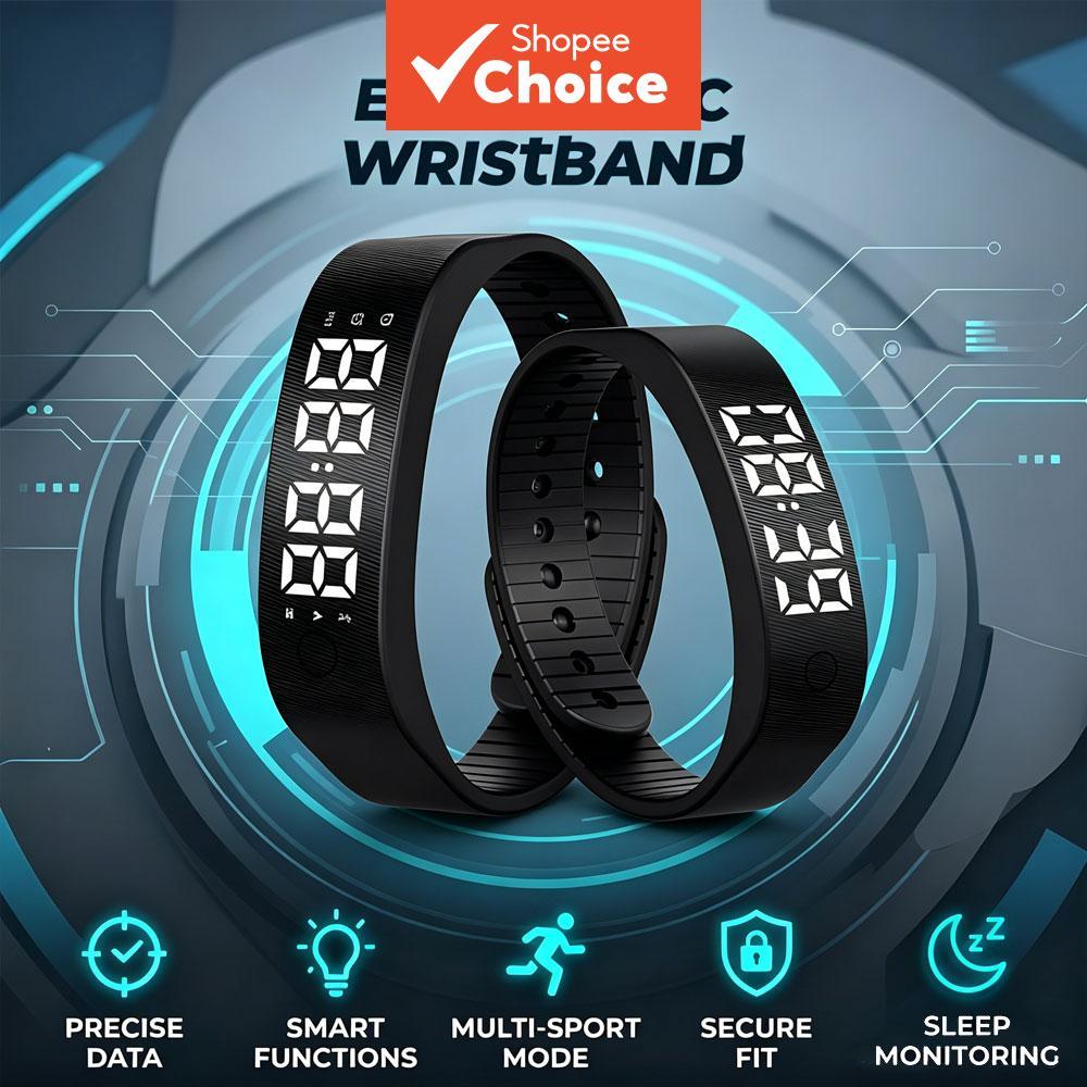 Nova Pulseira Inteligente Digital com LED Relógio Inteligente Monitoramento Vibratório Alarme Pulseira à Prova d'Água
