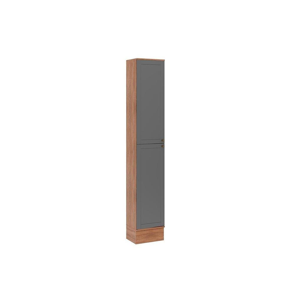 Paneleiro de Cozinha Modulado Bella 2614 2 Portas 40cm Nogal/Cinza - Carraro