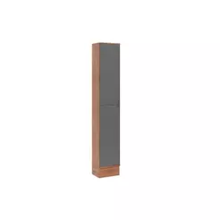 Paneleiro de Cozinha Modulado Bella 2614 2 Portas 40cm Nogal/Cinza - Carraro