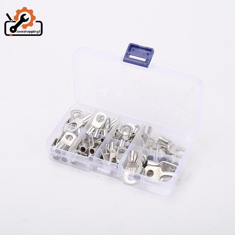 [LOV] Lugs De Fio De Cobre Estanhado 60 Unidades Kit De Terminal De Bateria Extremidades De Cabo Com Furo De Parafuso Pa
